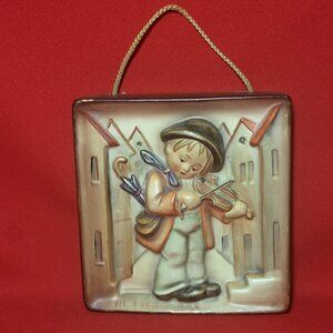 Vintage Wille Goebel Little Fiddler Wall Plaque Hanging Decor